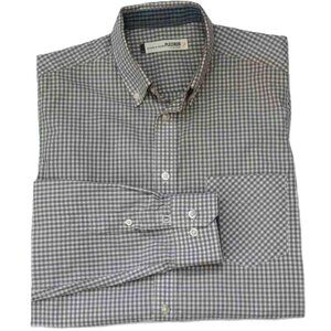 Ben Sherman Gray Gingham Check Shirt Men's Slim Fit Medium